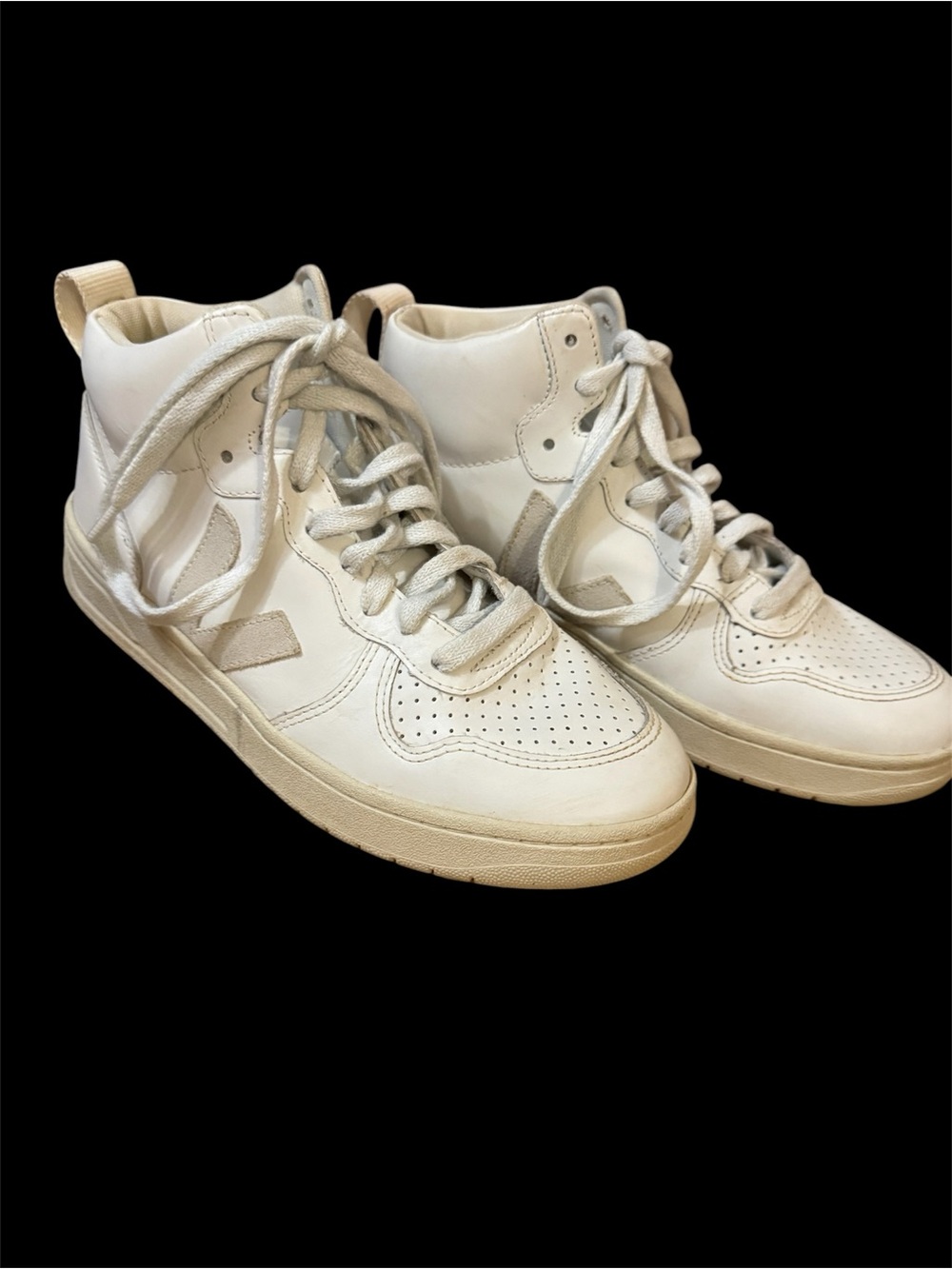 Veja High-Top Sneakers in White and Gray-lightly used! Very comfortable style!